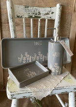 Load image into Gallery viewer, Rae Dunn Ceramic Bathroom Organisers- Grey floral
