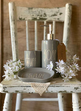 Load image into Gallery viewer, Rae Dunn Ceramic Bathroom Organisers- Grey