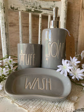 Load image into Gallery viewer, Rae Dunn Ceramic Bathroom Organisers- Grey