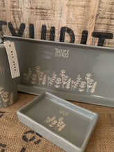 Load image into Gallery viewer, Rae Dunn Ceramic Bathroom Organisers- Grey floral