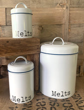 Load image into Gallery viewer, Enamel Tin with "Melts" Decal