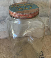 Load image into Gallery viewer, Large Vintage Fisher's Wax Jar