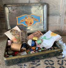 Load image into Gallery viewer, Vintage Tin with Sewing Contents