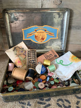 Load image into Gallery viewer, Vintage Tin with Sewing Contents