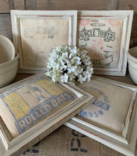 Load image into Gallery viewer, Framed Vintage Feedsacks