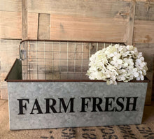 Load image into Gallery viewer, Galvanised "Farm Fresh" Wall Caddy