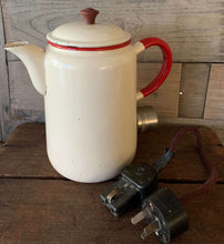 Load image into Gallery viewer, Vintage Enamel Red & Cream Electric Jug
