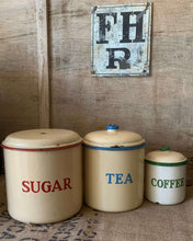 Load image into Gallery viewer, Vintage Enamel Canisters (set of 3)