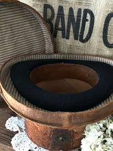 Load image into Gallery viewer, Victorian Top Hat and Leather Hat box