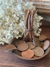 Load image into Gallery viewer, Old Pennies, Brass Tray and Leather Coin Pouch
