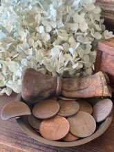 Load image into Gallery viewer, Old Pennies, Brass Tray and Leather Coin Pouch