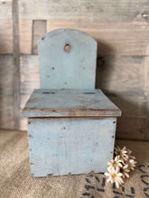 Load image into Gallery viewer, Rustic Blue Vintage Timber Box/Salt Pig
