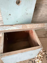 Load image into Gallery viewer, Rustic Blue Vintage Timber Box/Salt Pig
