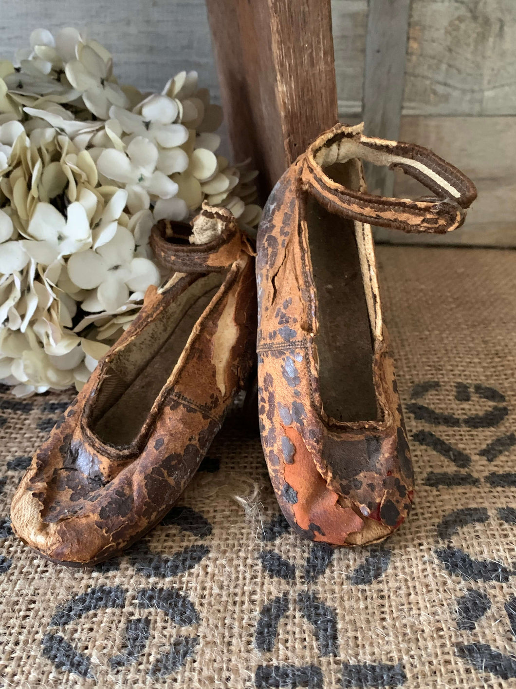 Beautiful Old Leather Baby Shoes