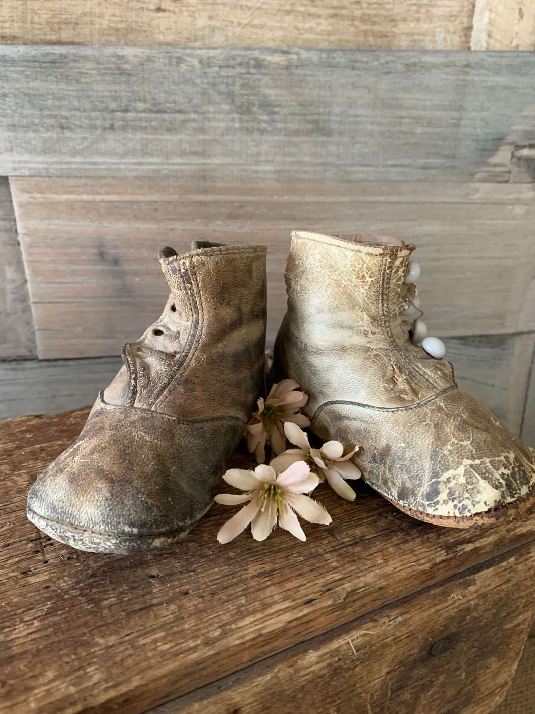 Antique Leather Button High Toddlers Boots