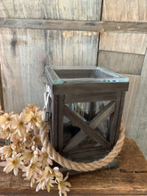 Load image into Gallery viewer, ~~~ RE-STOCKED ~~~ Walnut and Rope Vintage Lantern Electric Melt Warmer
