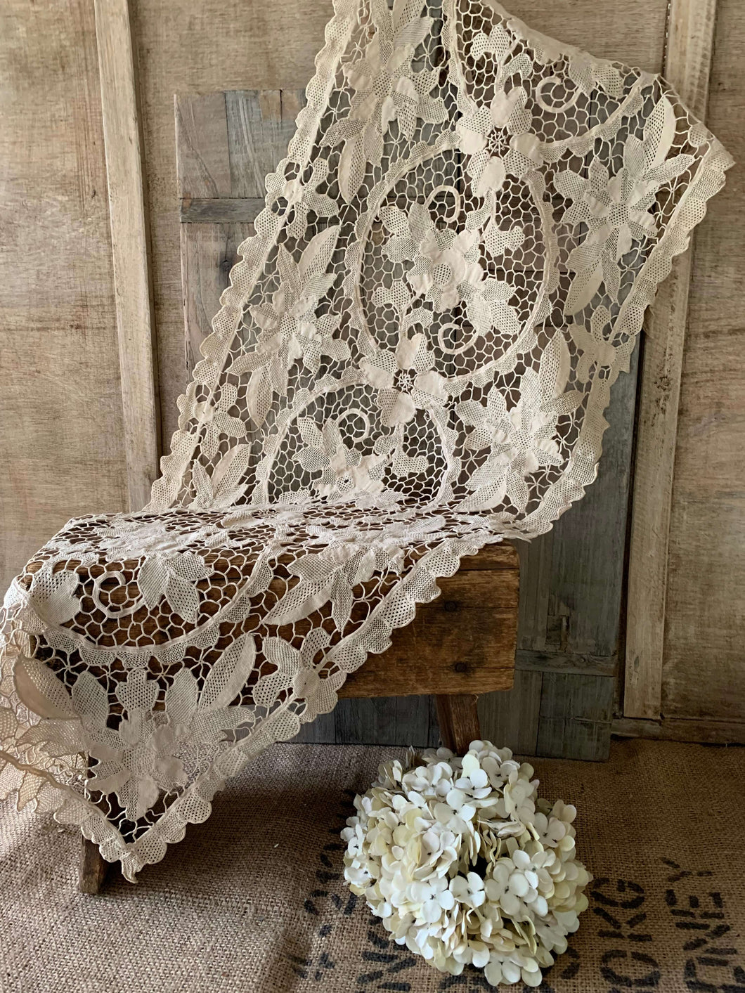 Vintage Cotton Lace Runner