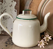 Load image into Gallery viewer, Cream and Green Teapot
