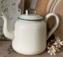 Load image into Gallery viewer, Cream and Green Teapot
