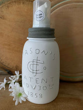 Load image into Gallery viewer, Foaming Soap Dispenser- Mason Jar inspired/ White Painted
