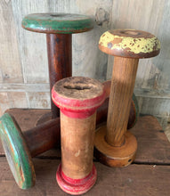 Load image into Gallery viewer, Antique Industrial Bobbins
