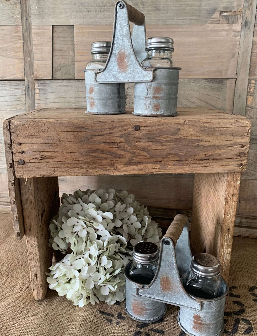 Galvanised Salt & Pepper Set