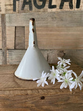 Load image into Gallery viewer, White Enamel Vintage Funnel
