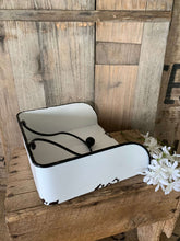 Load image into Gallery viewer, Farmhouse White Enamel Serviette Holder
