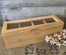 Load image into Gallery viewer, Timber Tea Caddy Box
