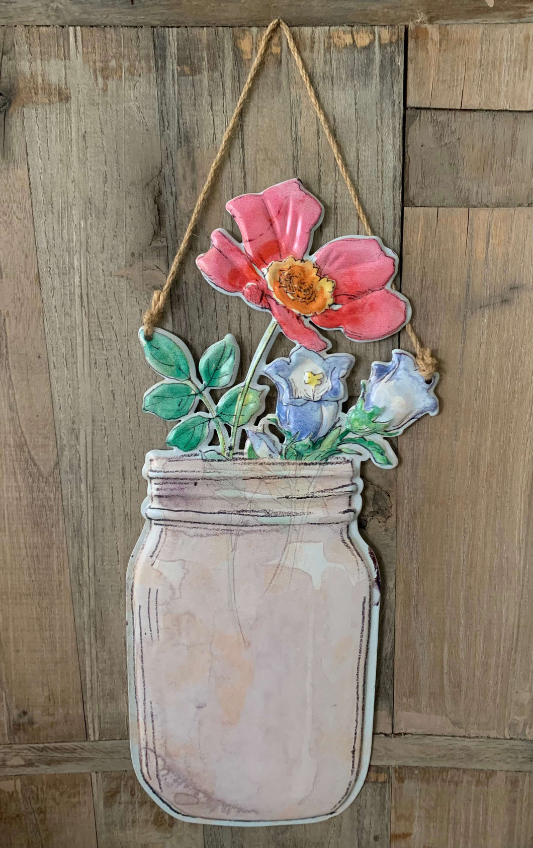 Enamel Mason Jar Wall Decor