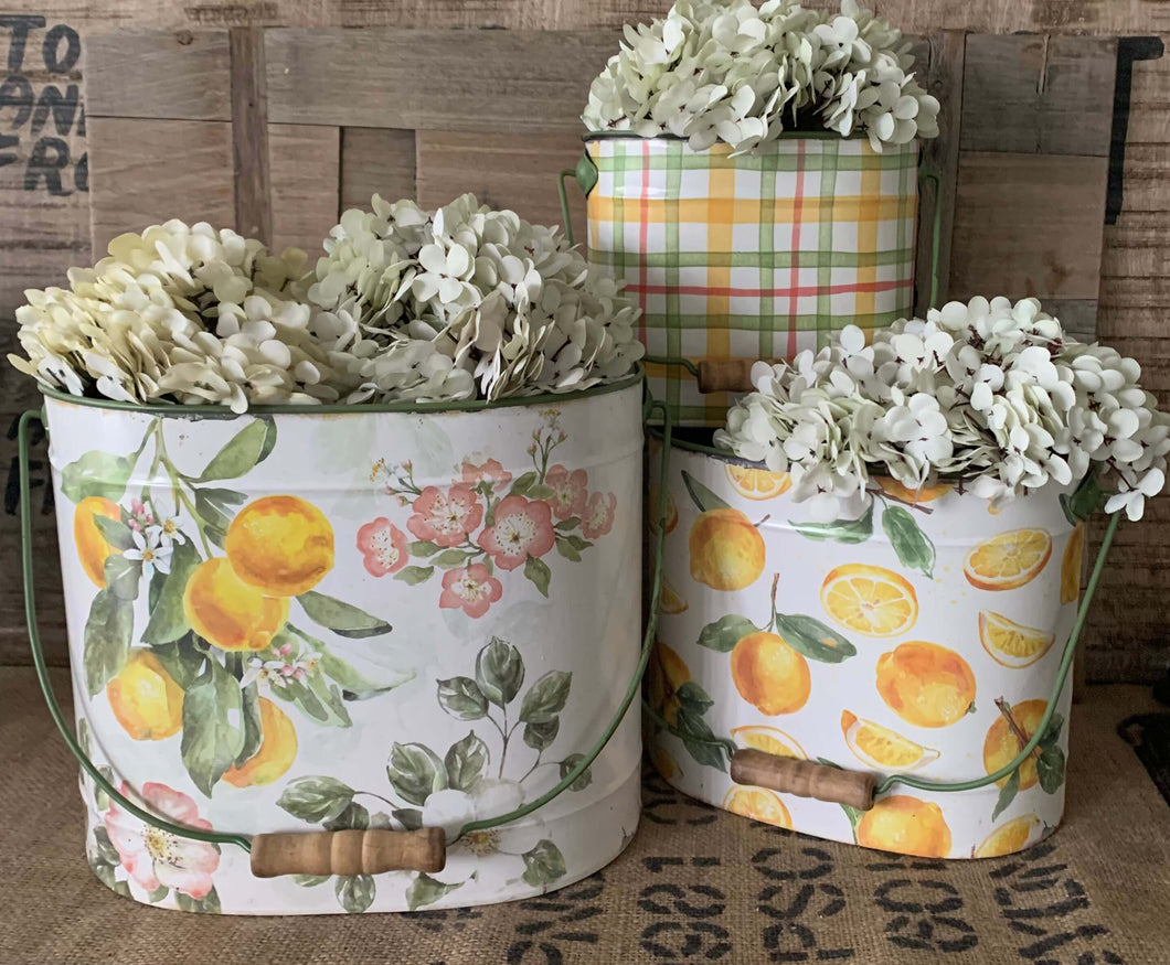 Oval Buckets - Lemon Themed