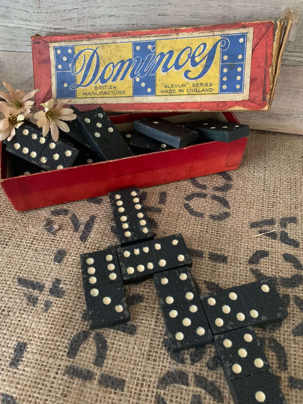 Vintage Dominoes Set in Original Box