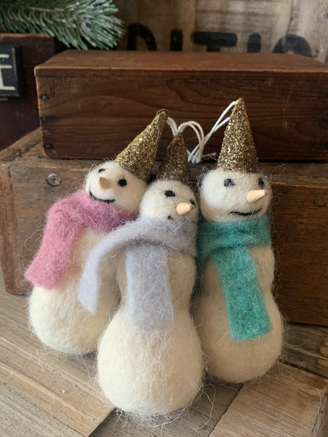 Wool Felt Snowman Ornies