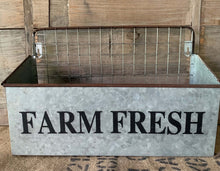 Load image into Gallery viewer, Galvanised &quot;Farm Fresh&quot; Wall Caddy
