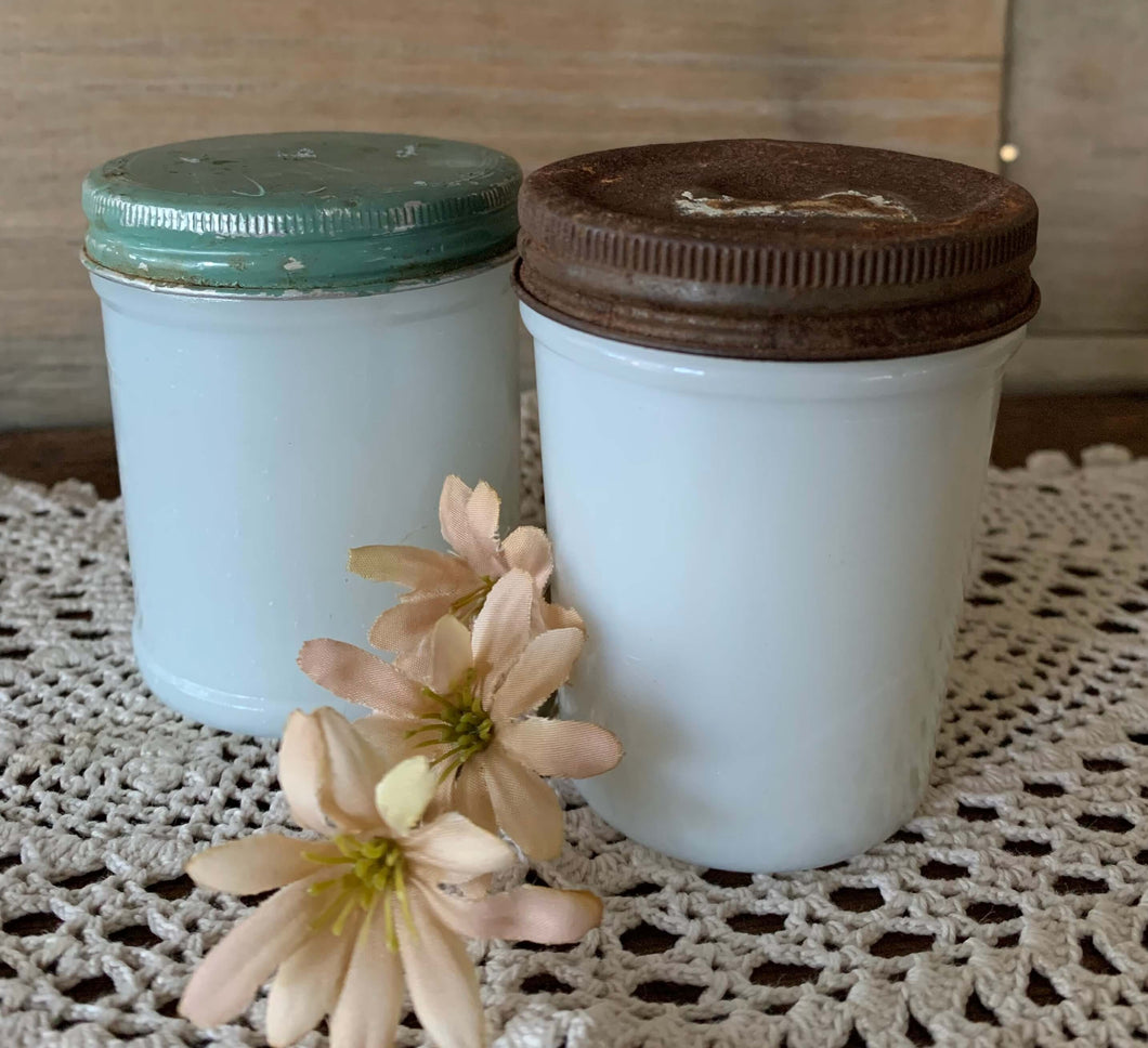 Milk Glass Cold Cream Jars