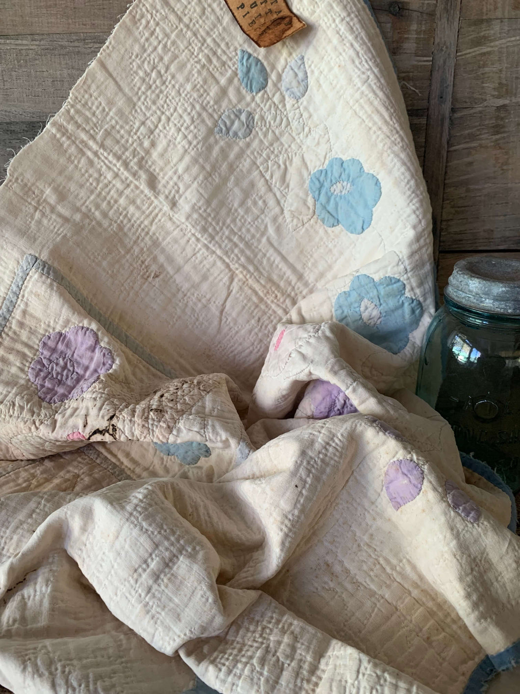Feedsack Cutter Quilt Piece - c1900-1930