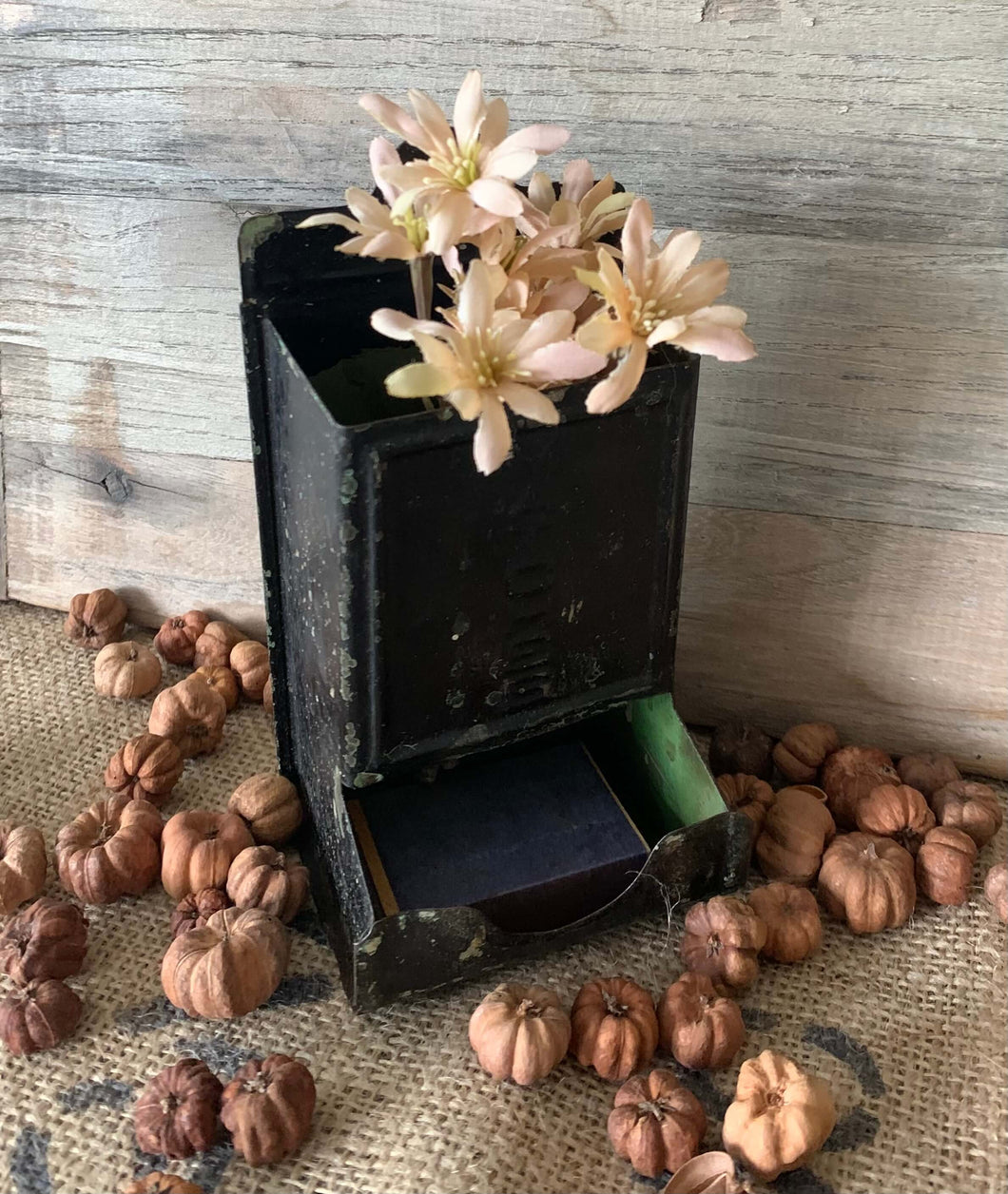 Vintage Metal Hanging Match Holder