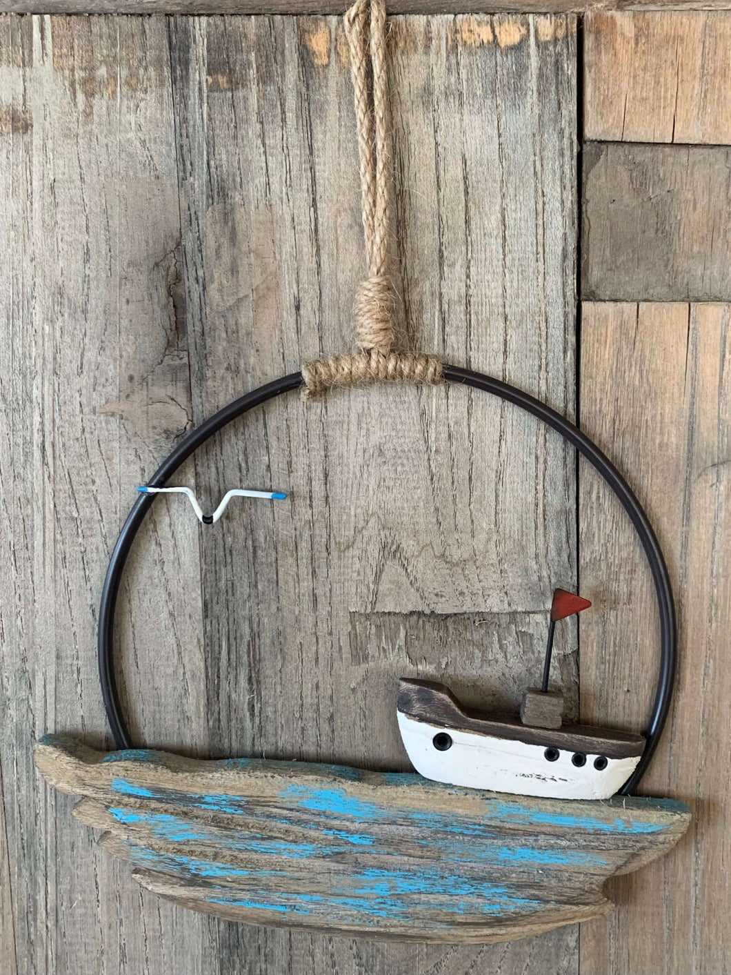 Rustic Wall Hanger - Boat