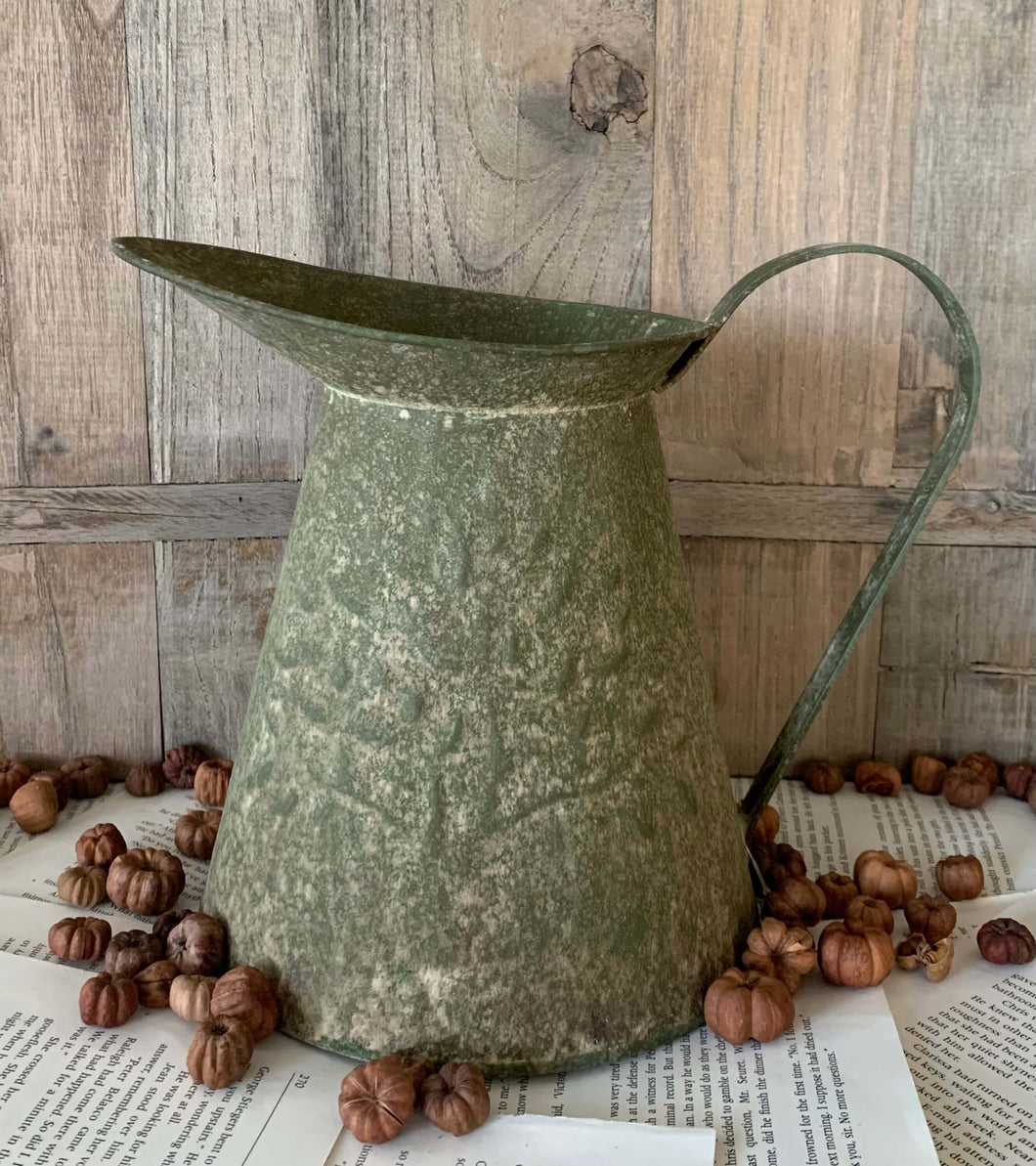 Rustic Galvanised Farmhouse Pitcher