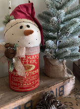 Load image into Gallery viewer, Snowman in Vintage Pretzel Tin
