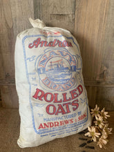 Load image into Gallery viewer, Old "Andrews &amp; Son. Rolled Oats" Cotton 5lb sack
