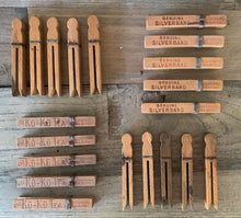 Load image into Gallery viewer, Vintage Timber &amp; Wire Laundry Pegs
