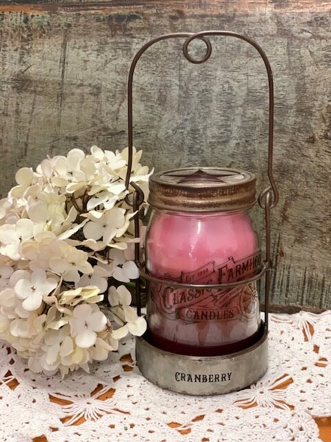 Classic Farmhouse Candles in Rustic Holder