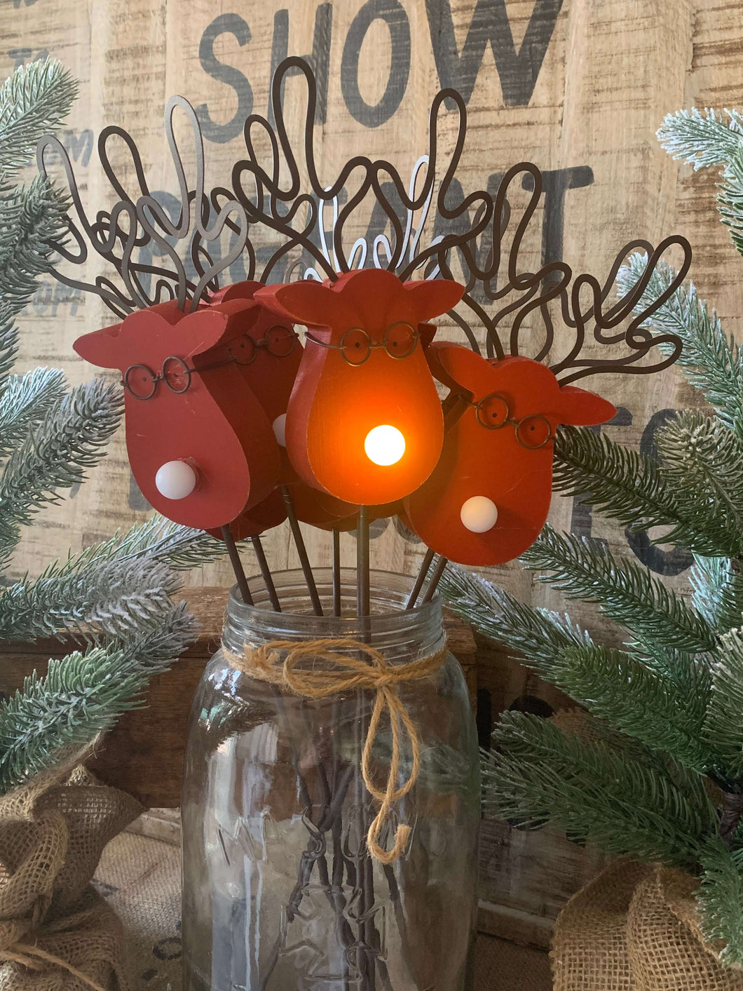 Light up Reindeer Jar Picks