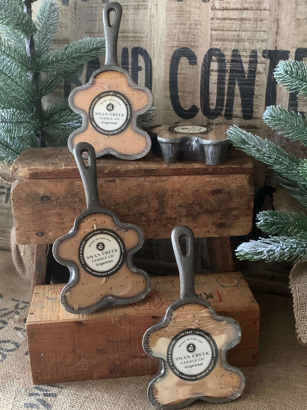 Gingerbread Man Cast Iron Skillet Candle