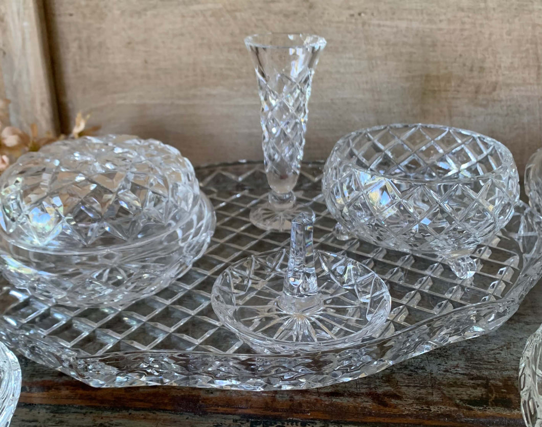 Vintage Crystal Dressing Table set and extras