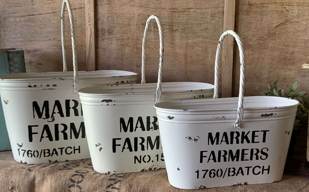 Farmers  Market Metal Baskets